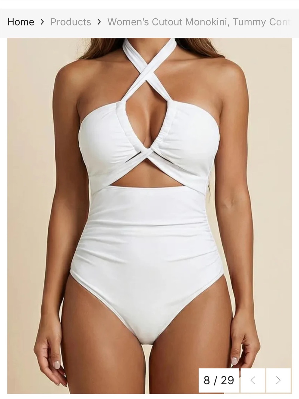 Amazon White Crisscross Cutout Monokini